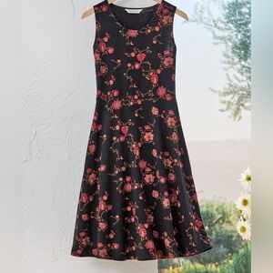 Terra Floral Knit Dress Large Knee-Length Cotton